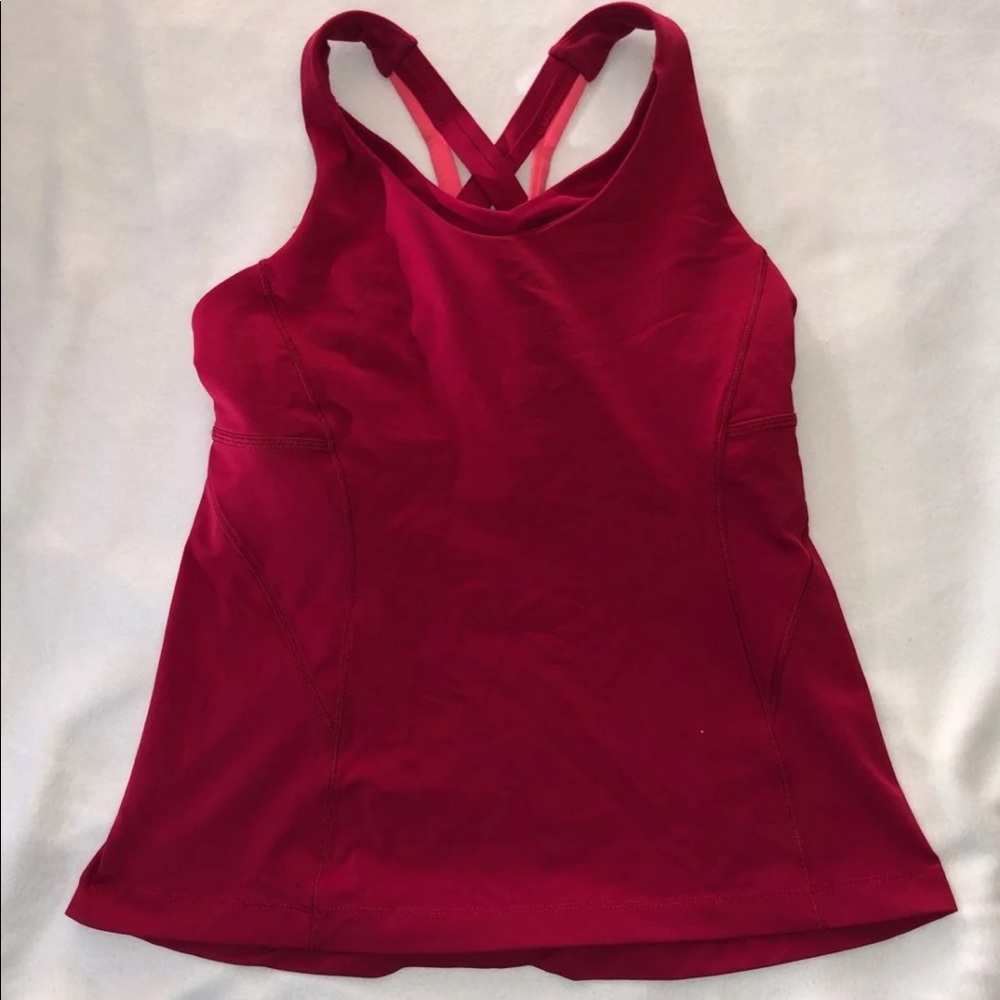 Lululemon red pink workout top 6